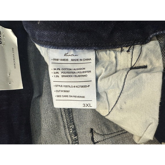 NWT KanCan High Rise Super Skinny Jeans Button Fly Dark Denim Plus Size 3XL - Picture 10 of 10